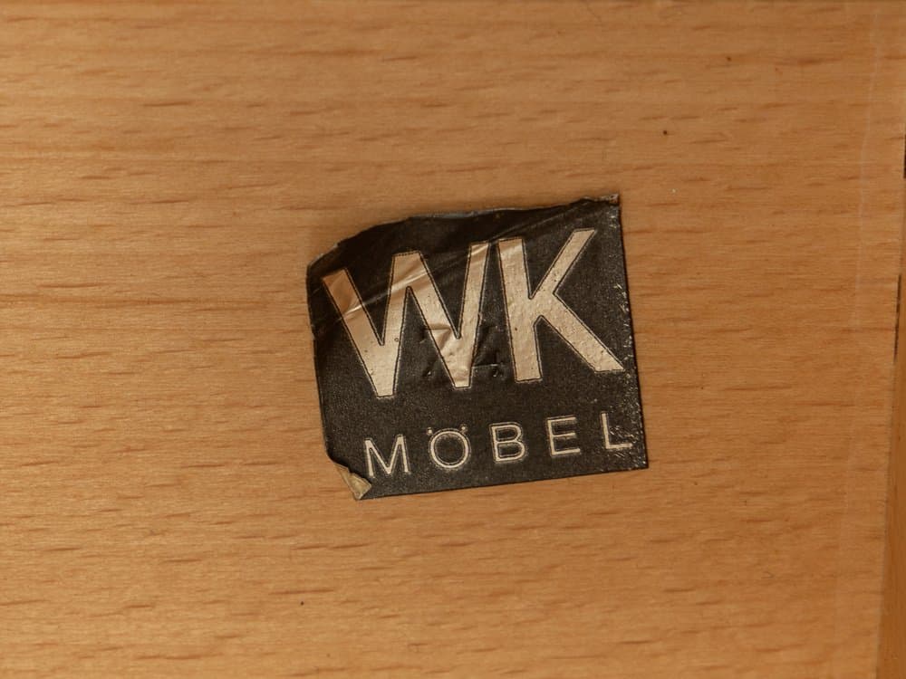 Komoda, teak brązowy, Formica niebieska, WK Möbel, Niemcy, lata 60. - 278339