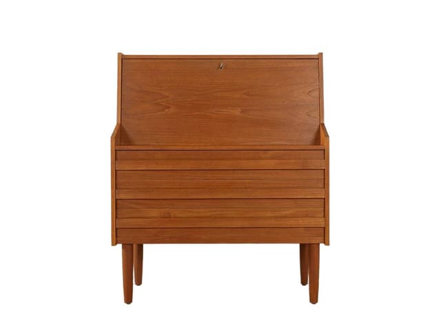 Sekretarzyk, teak brązowy, Dania, lata 60. - WYMIARY