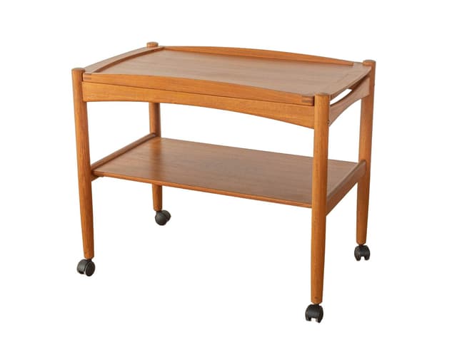 Wózek barowy, brązowy, teak, proj. P. Hundevad, Dania, lata 60. - WYMIARY