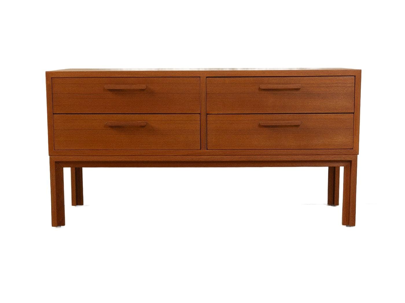 Komoda, brązowy, teak, proj. K. Kristiansen, Dania, lata 60.