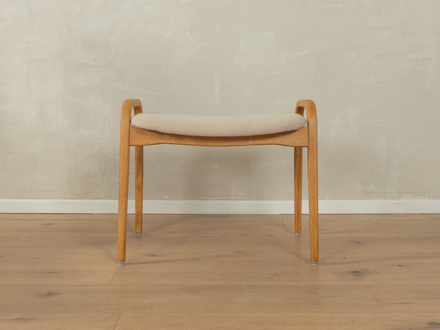 Zestaw fotel i podnóżek Lamino, beżowy, dąb, teak, proj. Y. Ekström, Swedese, Szwecja, lata 50. - 278237