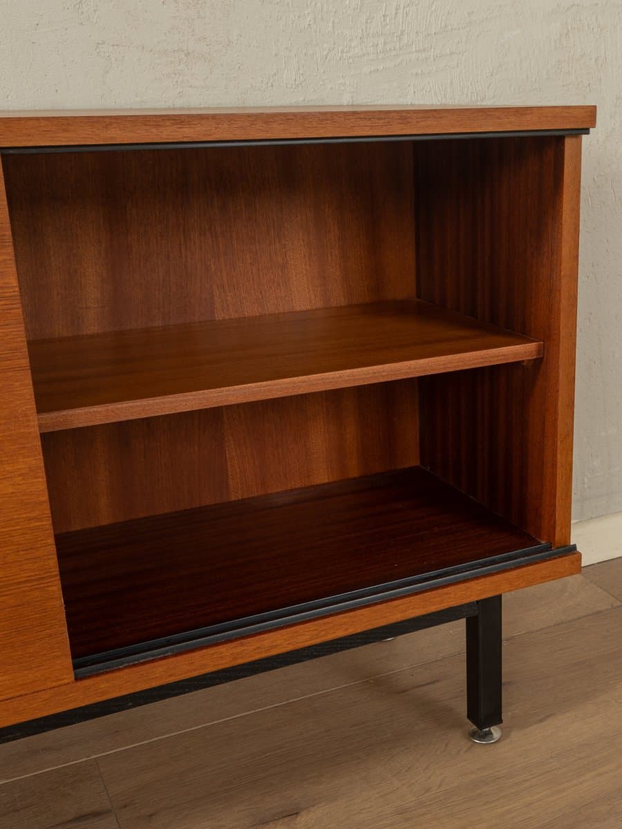 Komoda, teak brązowy, stal czarna, proj. G. Renkel, Niemcy, lata 60. - 278211