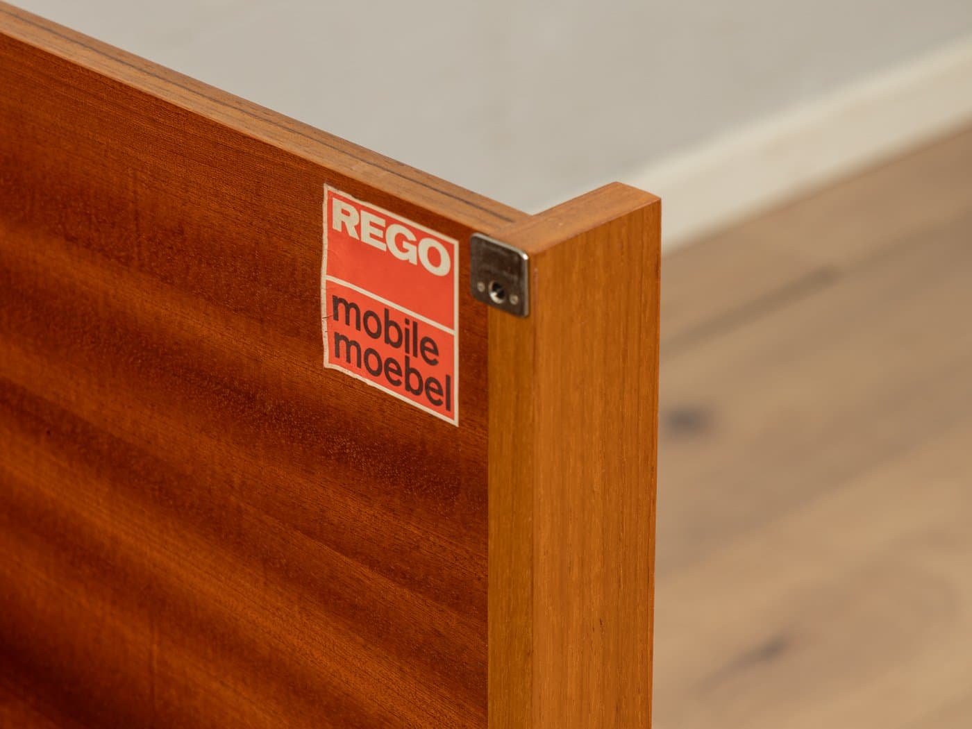 Komoda, teak brązowy, czarna podstawa, proj. G. Renkel, Niemcy, lata 60. - 278203