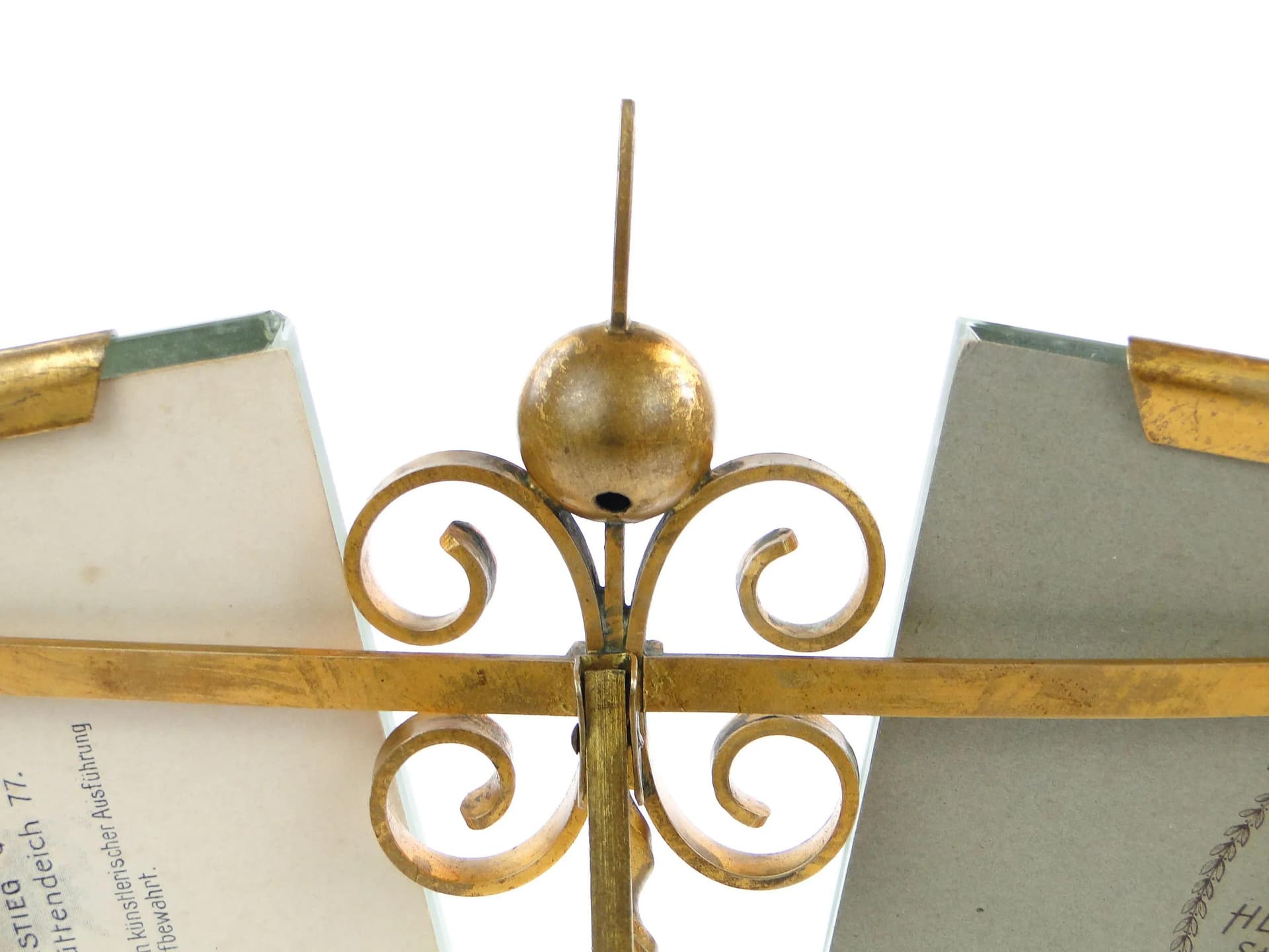 Fan-Shaped Photo Frame, Art Nouveau, gilt brass, crystal glass, France, 19th c. - 20658