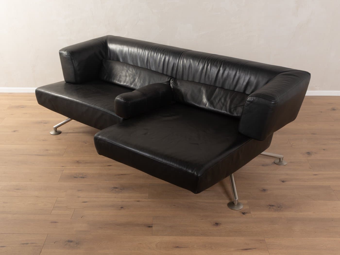 Sofa Circum, skóra czarna, proj. P. Maly, Niemcy, lata 80. - 278164