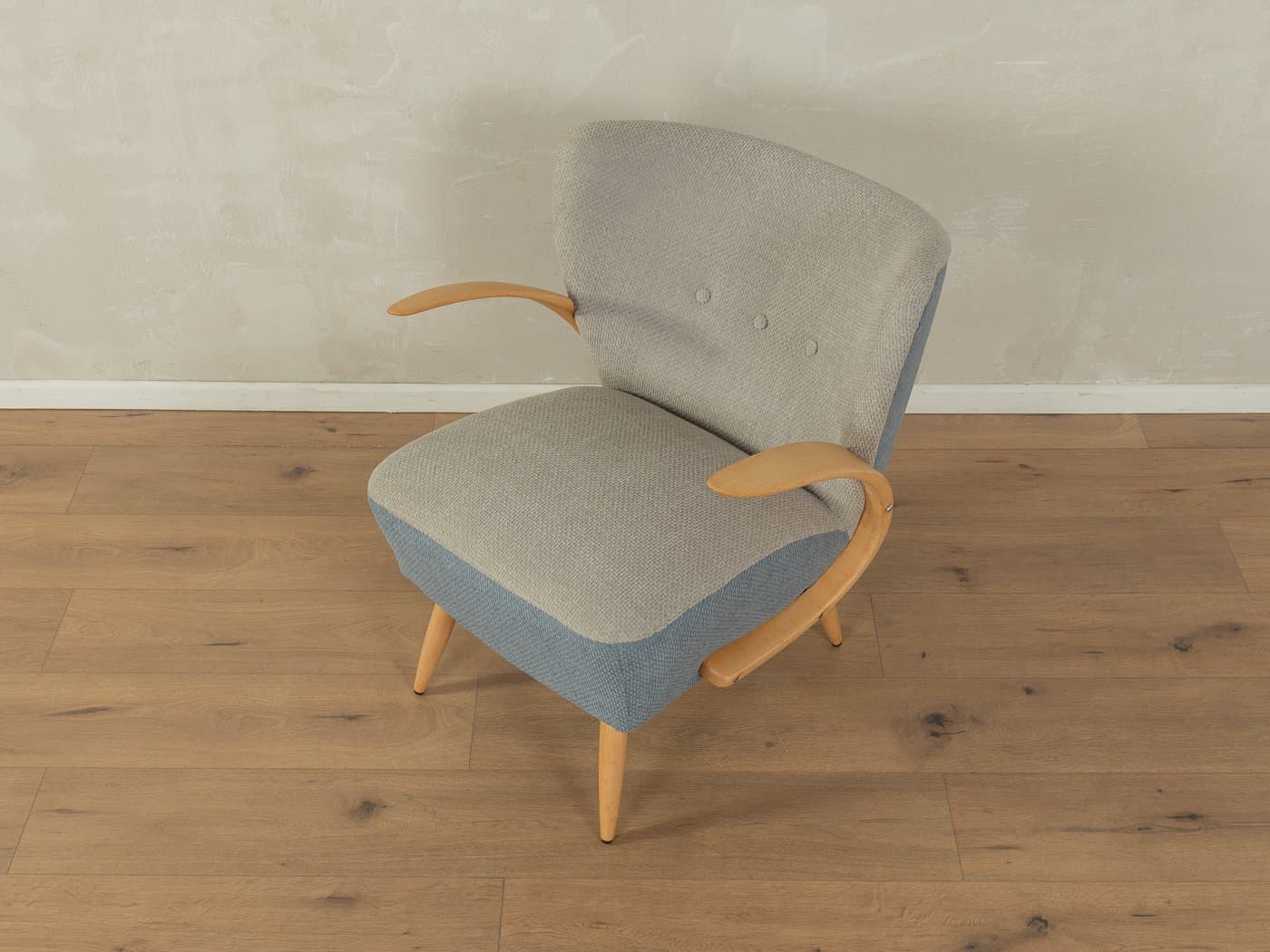 Fotel lounge, buk szary, Niemcy, lata 50. - 278123