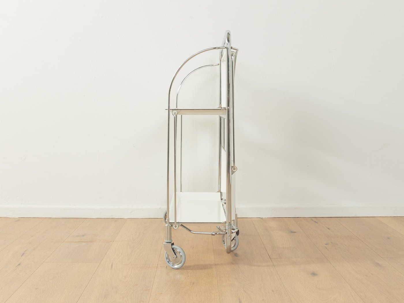 Serving Cart Dinett, white, chrome steel, Germany, 1970s. - 278088