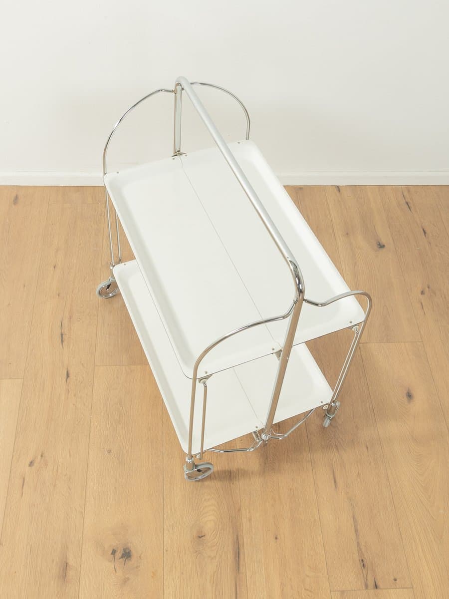 Serving Cart Dinett, white, chrome steel, Germany, 1970s. - 278090