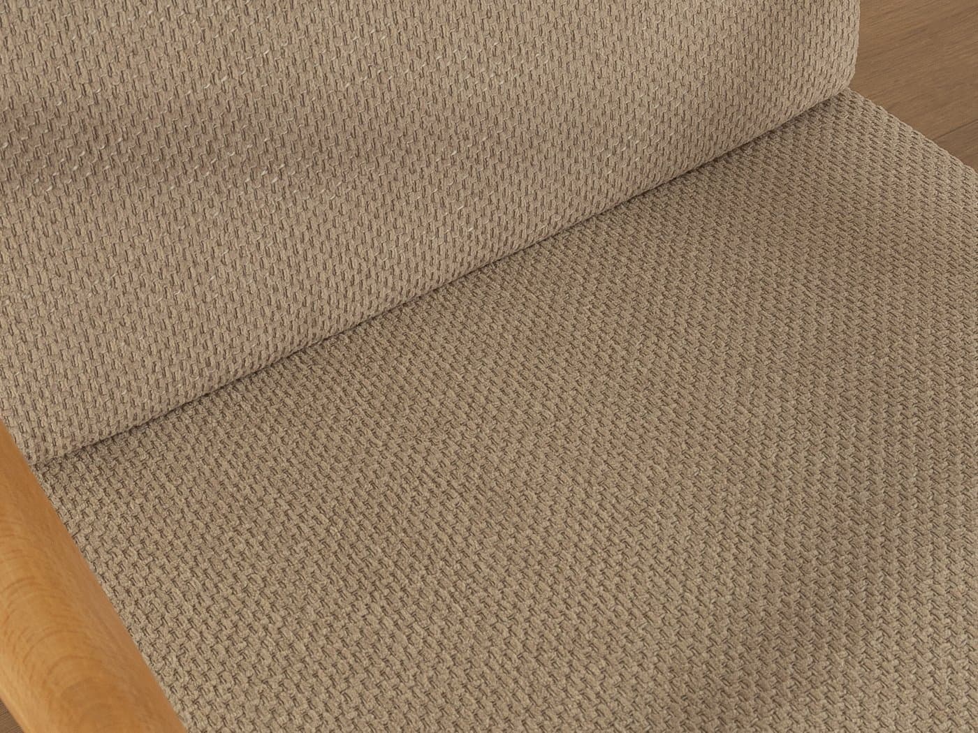 Fotel, beżowy, buk, tkanina, Niemcy, lata 50. - 279758