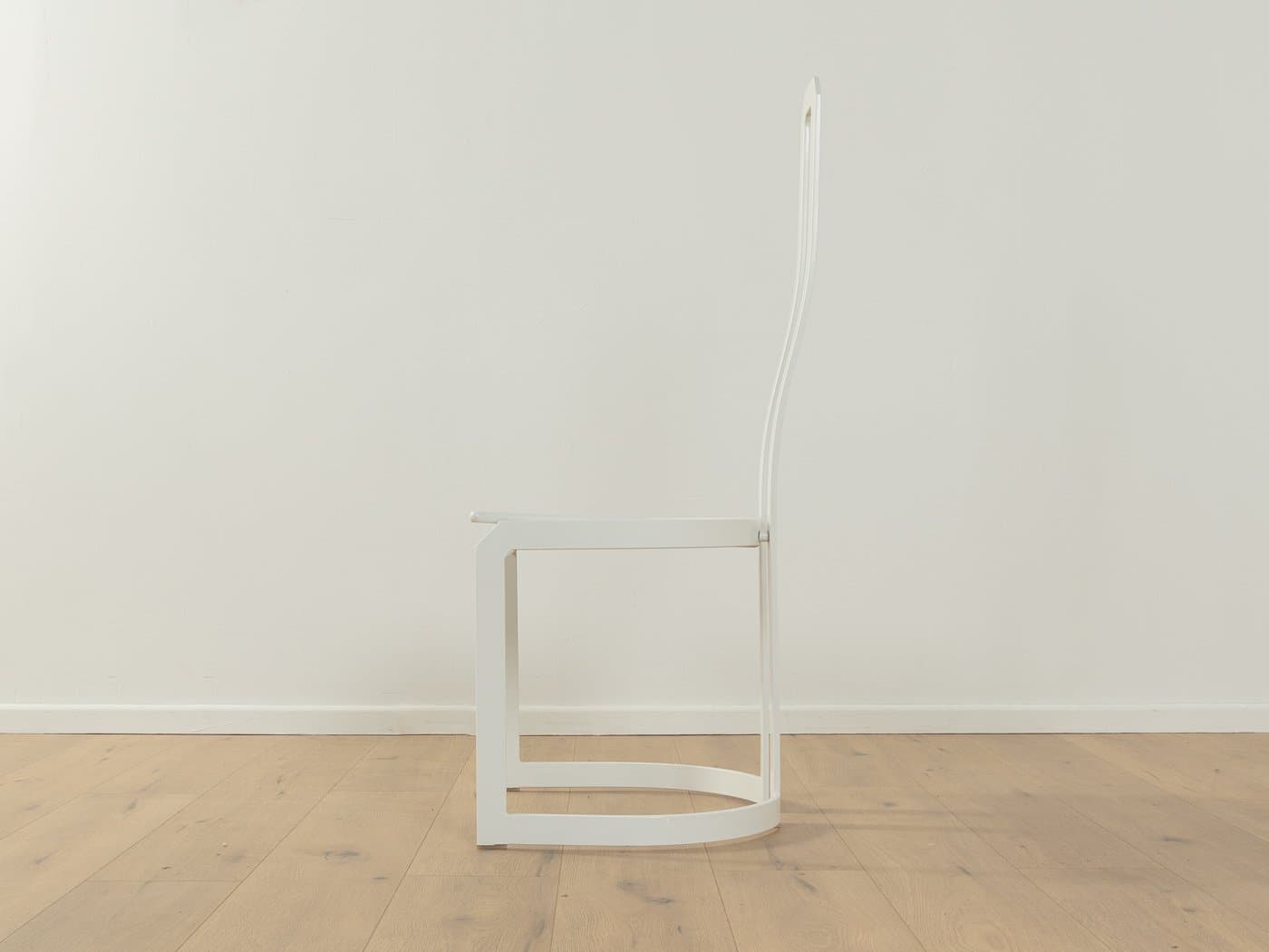 Zestaw czterech krzeseł jadalnianych postmodernistycznych, stal nierdzewna biała, jesion biały, Allmilmö, Niemcy, lata 80. - 279711