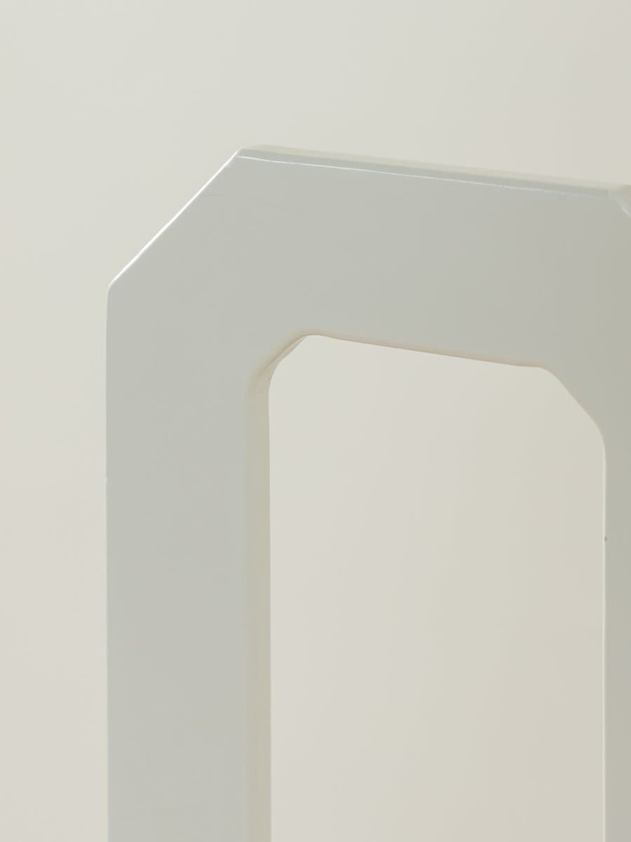 Zestaw czterech krzeseł jadalnianych postmodernistycznych, stal nierdzewna biała, jesion biały, Allmilmö, Niemcy, lata 80. - 279716