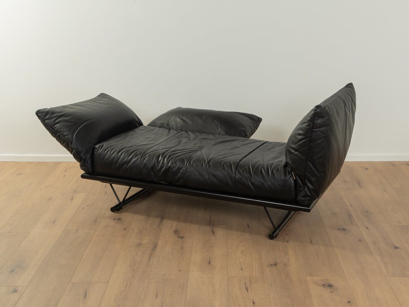 Sofa Prao, skóra czarna, proj. P. Maly, Ligne Roset, Francja, lata 80. - 279702