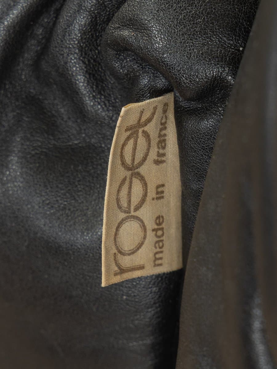 Sofa Prao, skóra czarna, proj. P. Maly, Ligne Roset, Francja, lata 80. - 279704