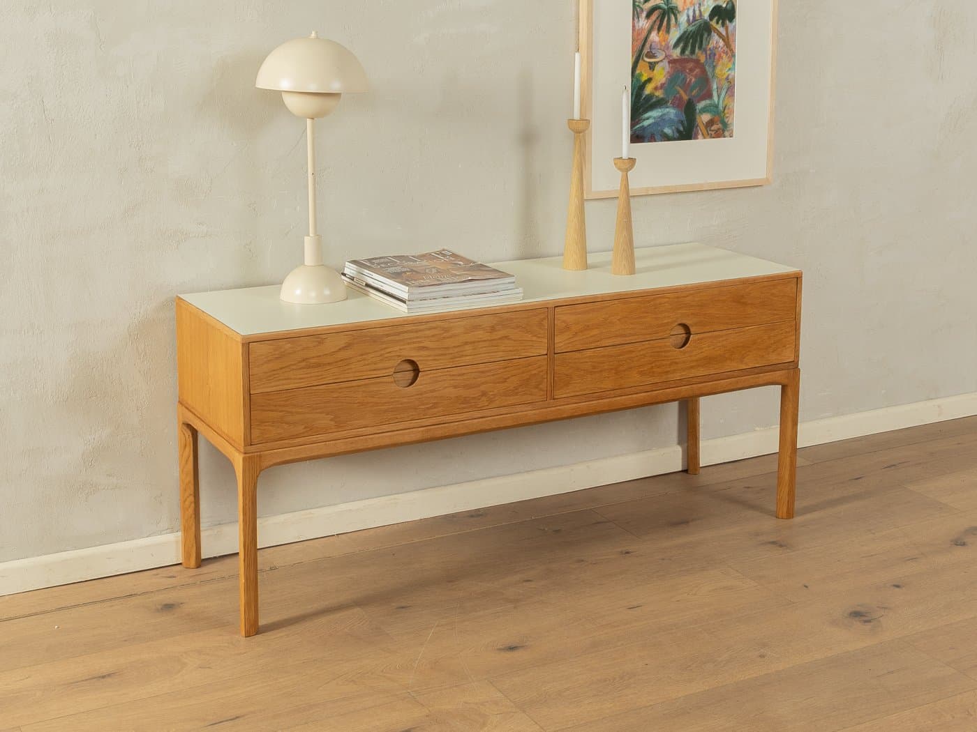Komoda 394, beżowy, dąb, proj. K. Kristiansen, Aksel Kjersgaard, Dania, lata 60. - 282981