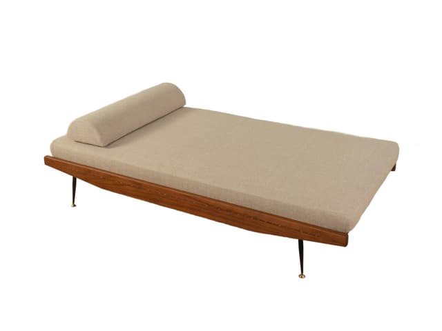 Daybed Minimalist, beige, beech, Germany, 1950s - DIMENSION
