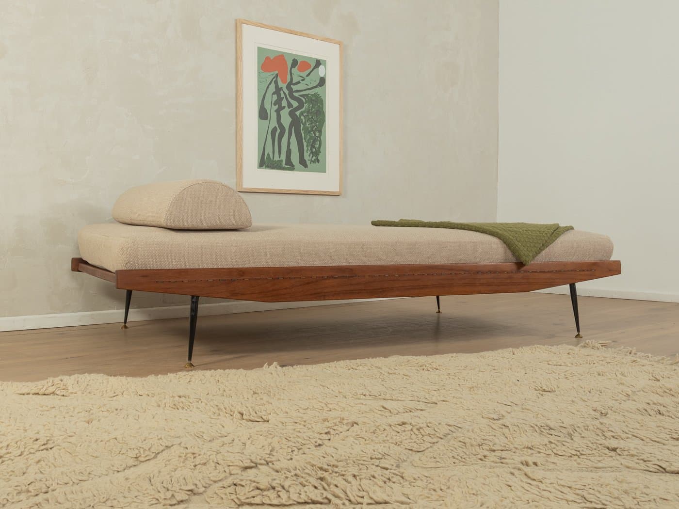 Daybed Minimalist, beige, beech, Germany, 1950s - 282966