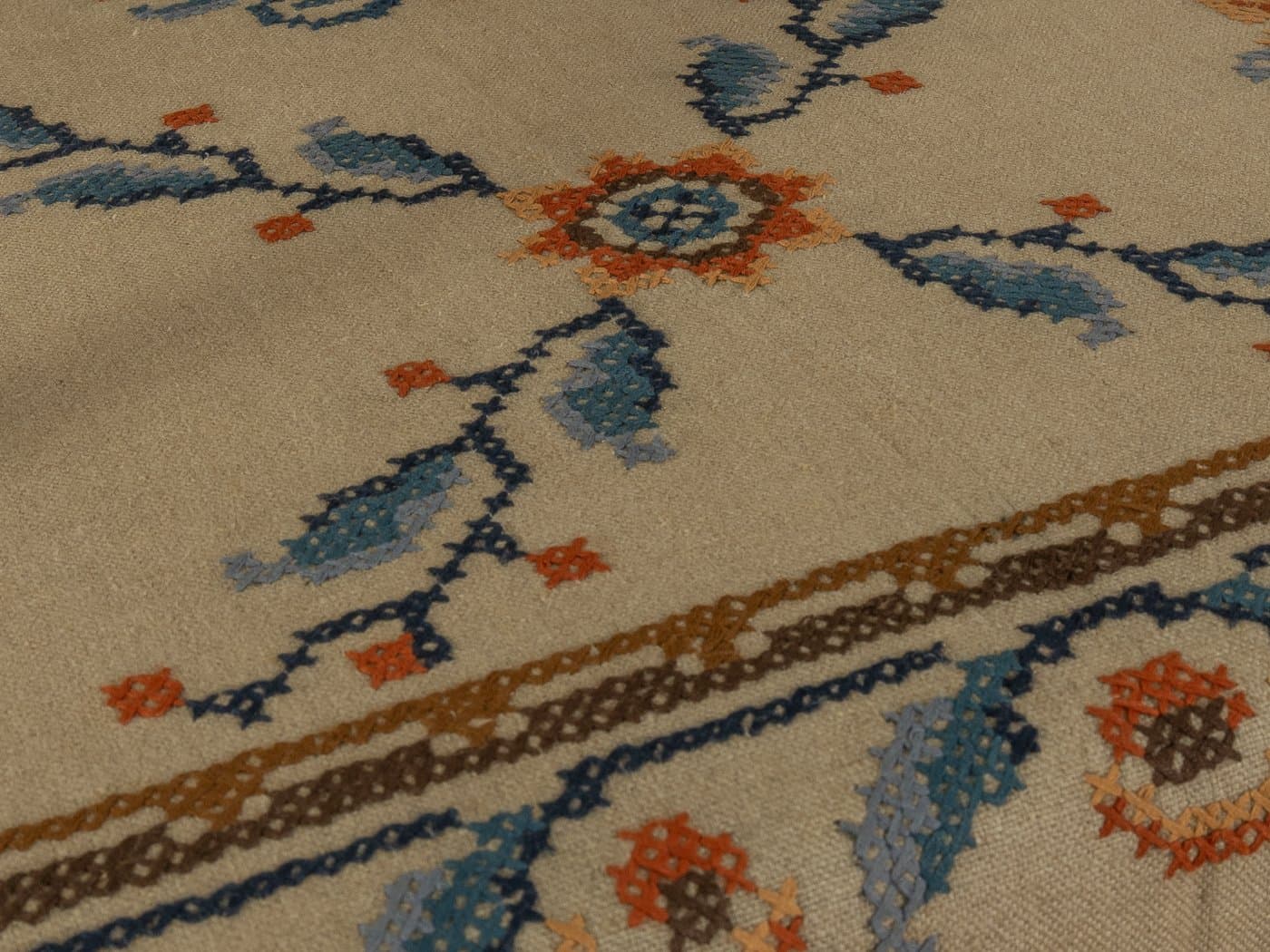 Fotel, beżowy, len, buk, Niemcy, lata 60. - 282961