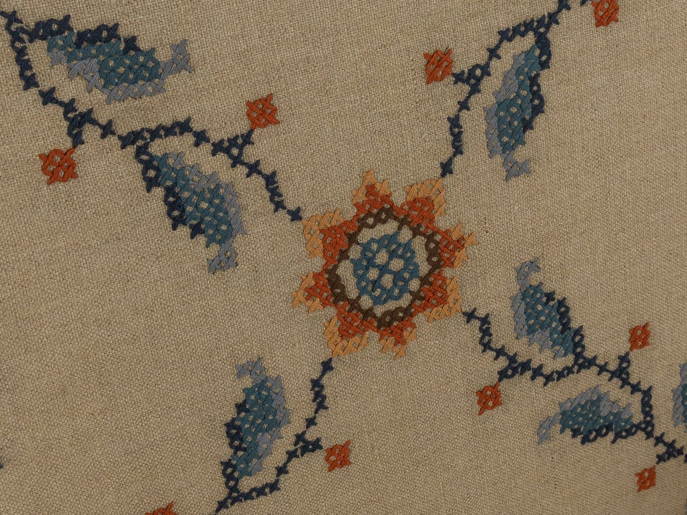 Fotel, beżowy, len, buk, Niemcy, lata 60. - 282962