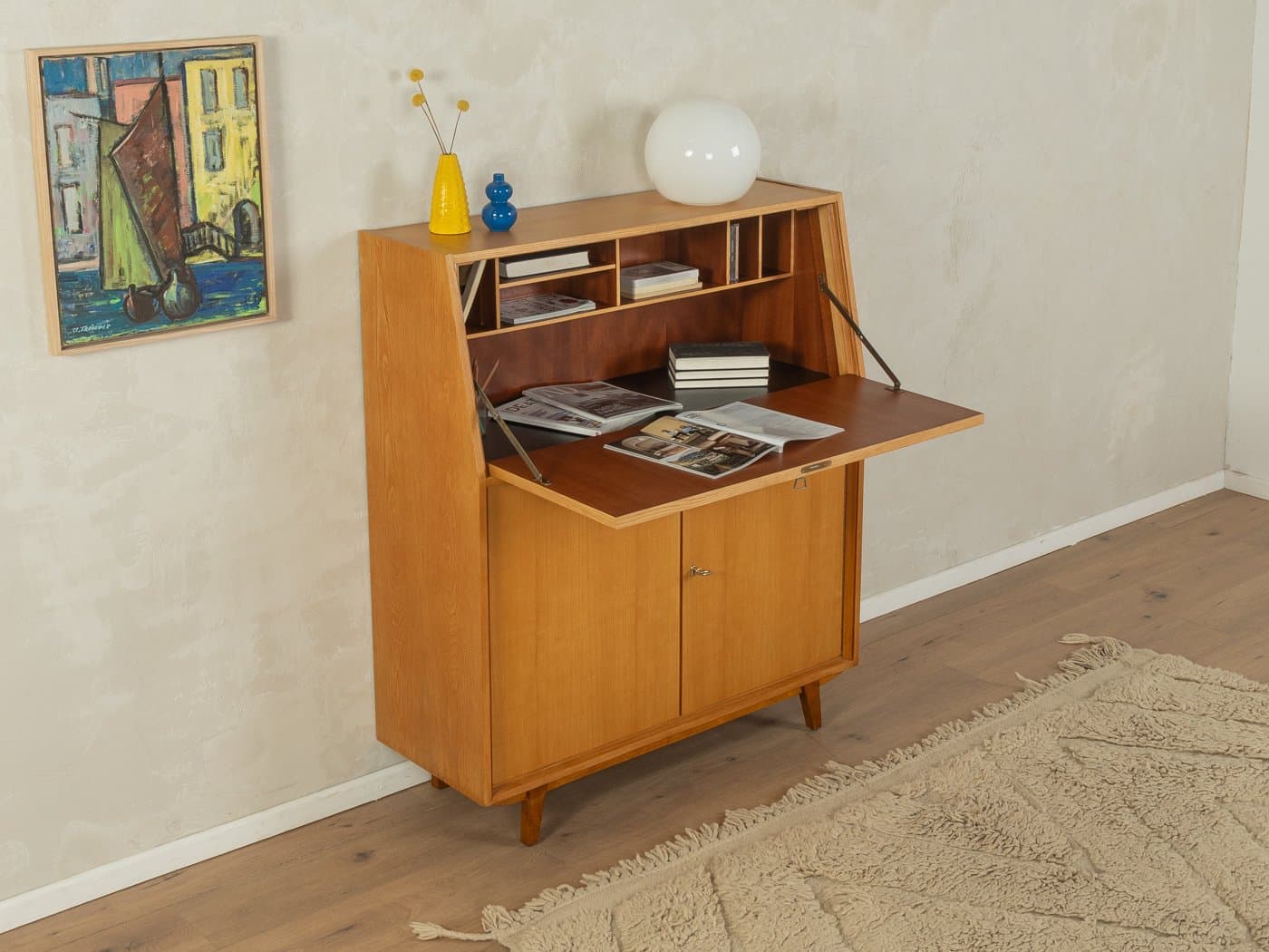 Sekretarzyk, jesion brązowy, Musterring, Niemcy, lata 50. - 282942