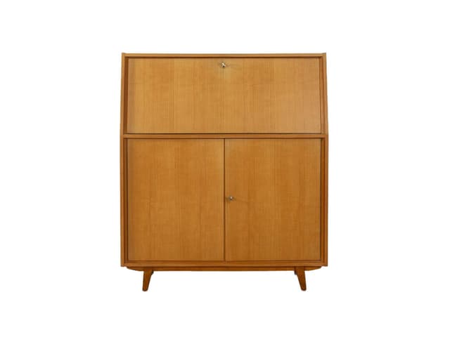 Sekretarzyk, jesion brązowy, Musterring, Niemcy, lata 50. - WYMIARY