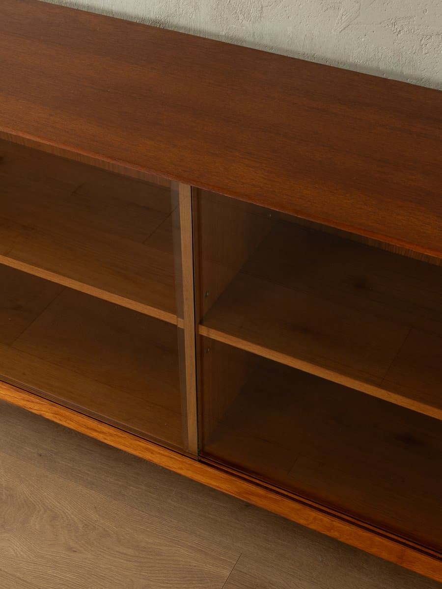 Kredens, teak brązowy, stal czarna, szkło transparentne, Niemcy, lata 60. - 282930