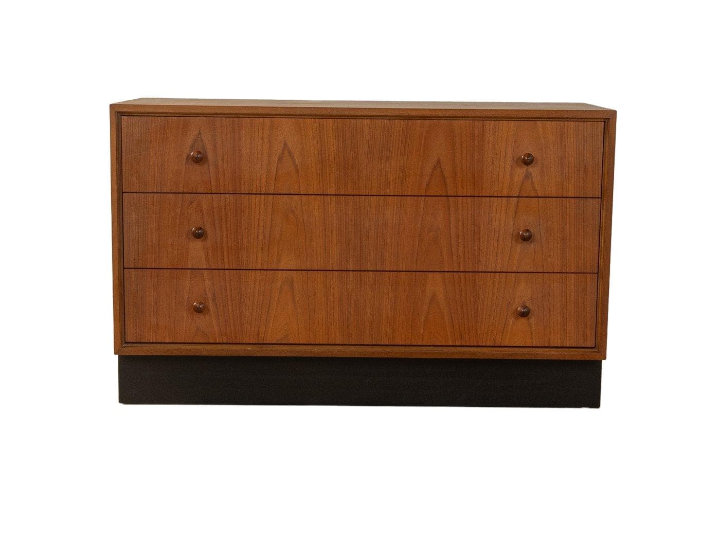 Komoda, orzech brązowy, podstawa czarna, Lübke, Niemcy, lata 60.