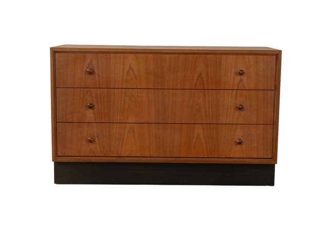 Komoda, orzech brązowy, podstawa czarna, Lübke, Niemcy, lata 60. - WYMIARY