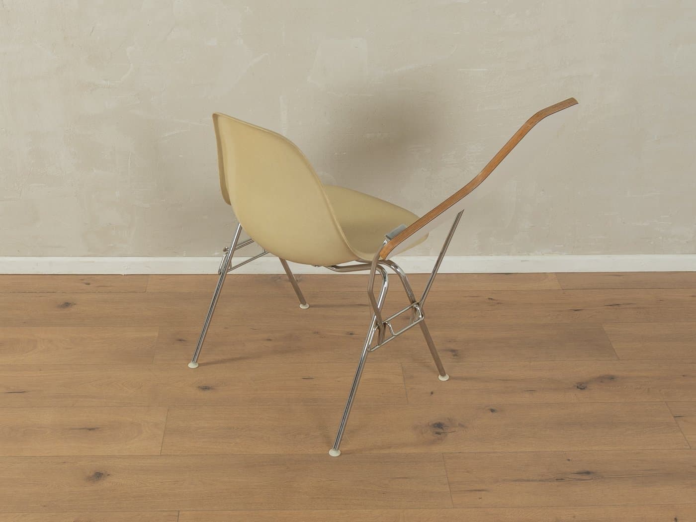 Krzesło DSS-TA, włókno szklane żółty, stal nierdzewna srebrny, proj. C. & R. Eames, Herman Miller, USA, lata 60. - 282897