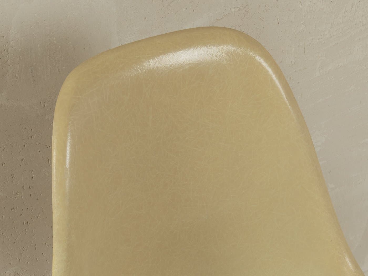 Krzesło DSS-TA, włókno szklane żółty, stal nierdzewna srebrny, proj. C. & R. Eames, Herman Miller, USA, lata 60. - 282902