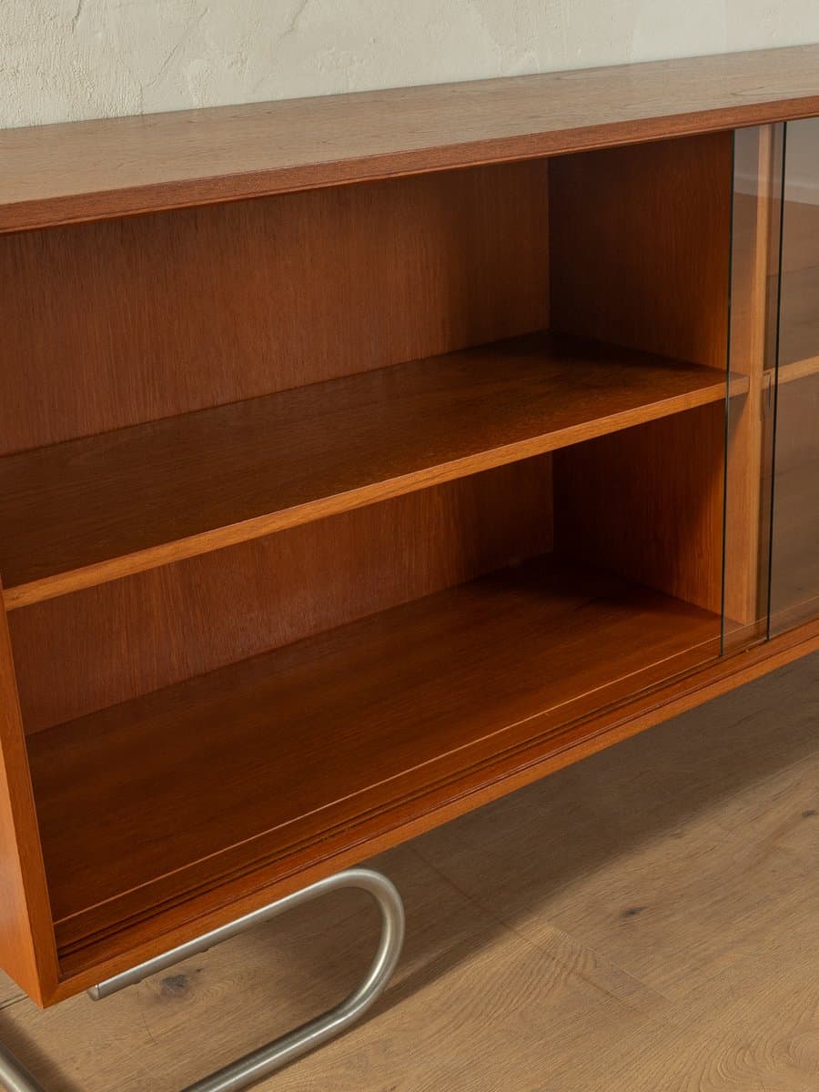 Sideboard, teak brązowy, stal srebrna, proj. L. Wegner, Niemcy, lata 60. - 282790