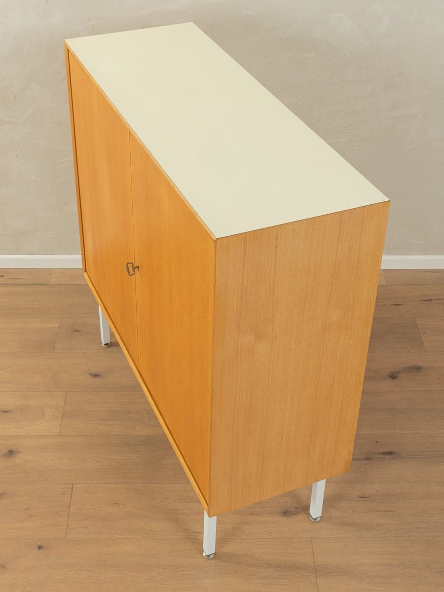 Chest of drawers, brown oak, white steel, Germany, 1960s. - 282784