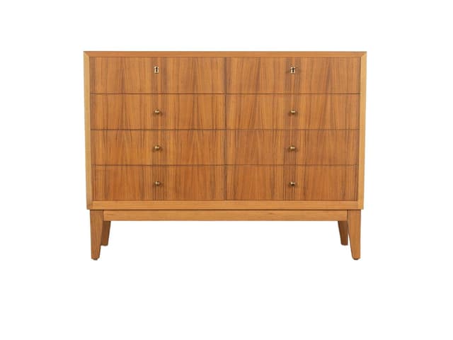 Komoda, Architect Satink, brązowy, orzech, proj. G. Satink, Niemcy, lata 50. - WYMIARY