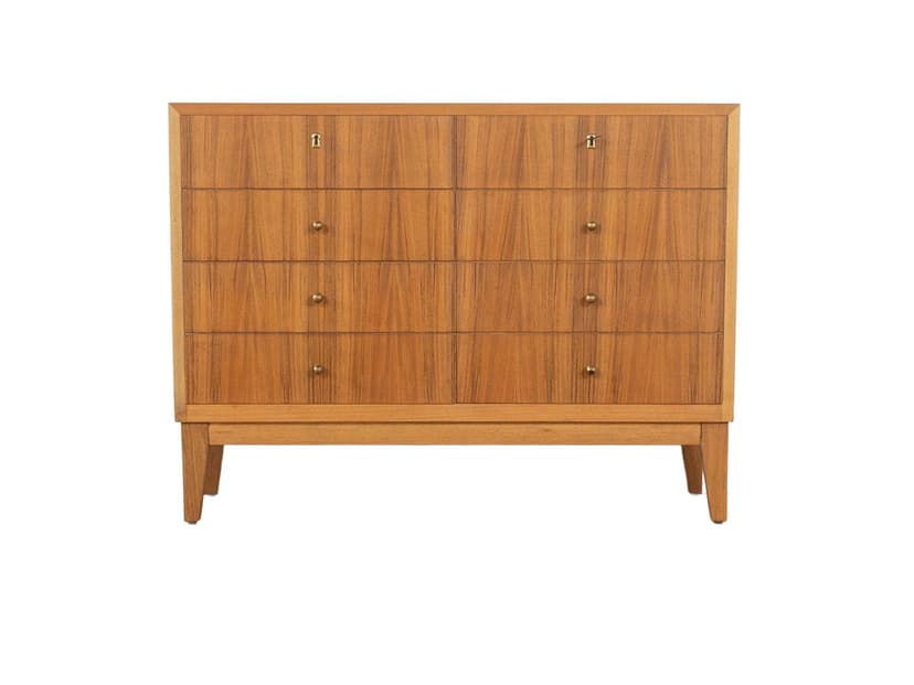 Komoda, Architect Satink, brązowy, orzech, proj. G. Satink, Niemcy, lata 50.