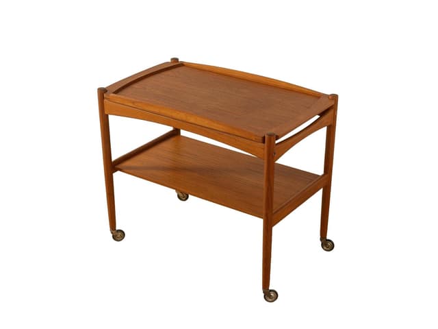 Wózek barowy, teak brązowy, proj. P. Hundevad, Dania, lata 60. - WYMIARY
