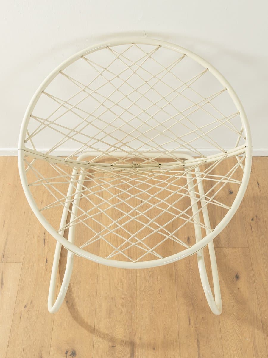 Fotel bujany Axvall, metal biały, proj. N. Gammelgaard, Ikea, Szwecja - 282741