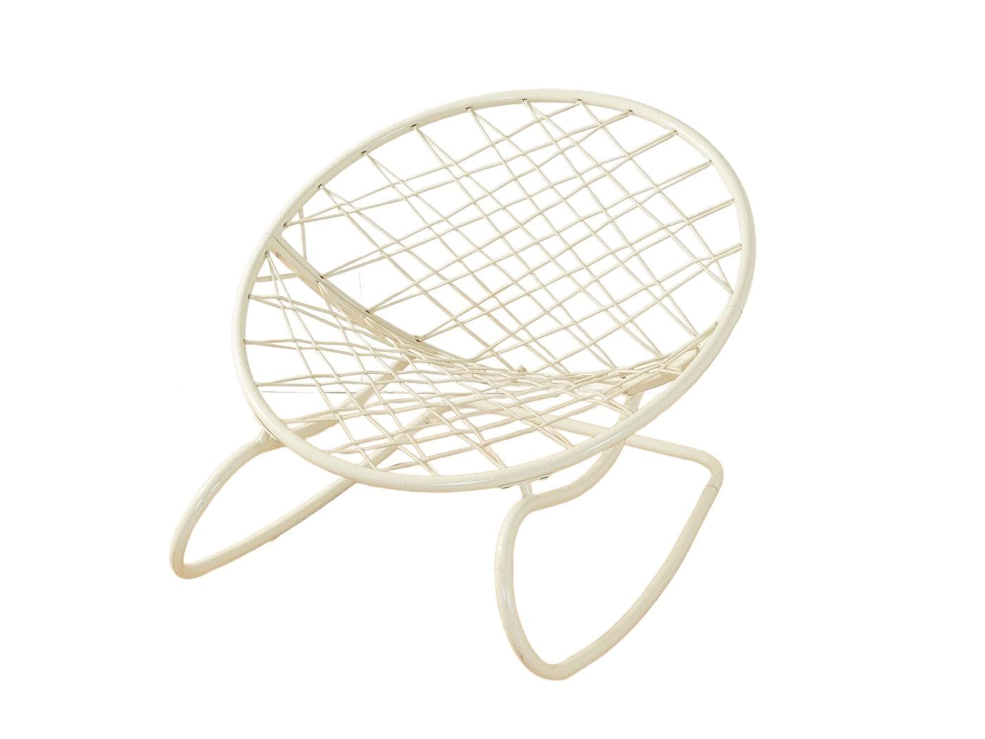 Fotel bujany Axvall, metal biały, proj. N. Gammelgaard, Ikea, Szwecja