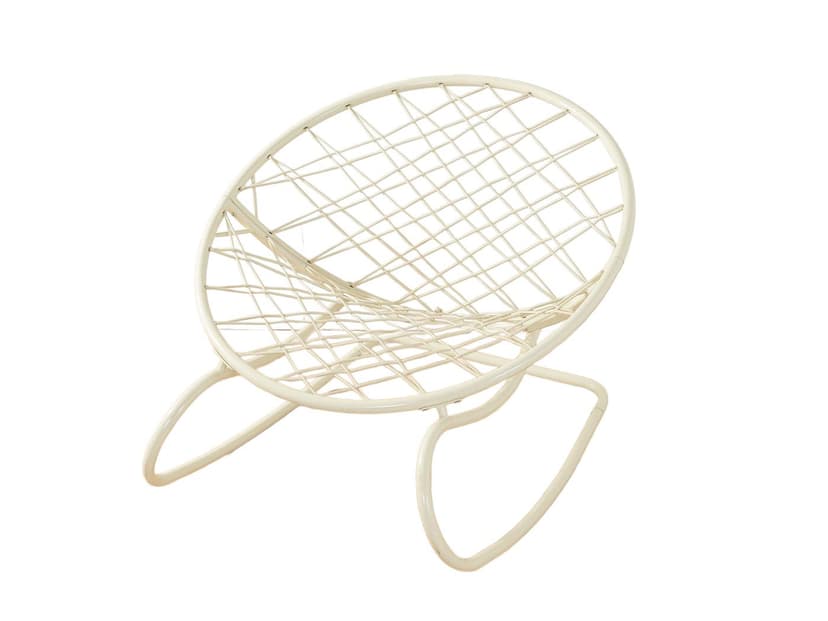 Fotel bujany Axvall, metal biały, proj. N. Gammelgaard, Ikea, Szwecja