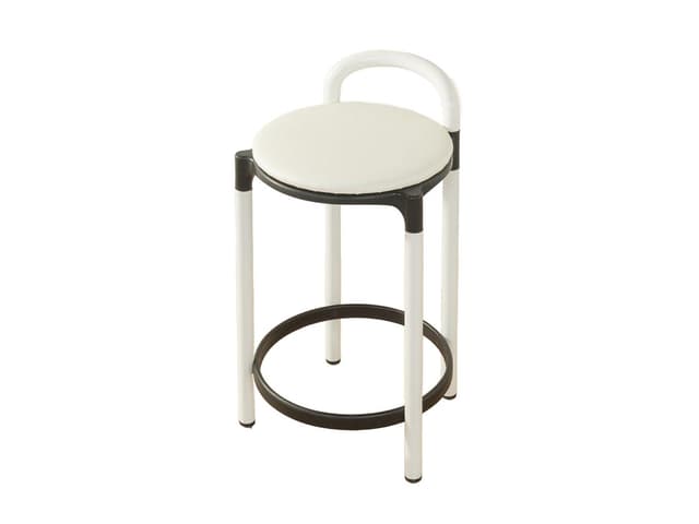 Stołek, czarny biały, plastik, proj. A. Castelli Ferrieri, Kartell, Włochy, lata 80. - WYMIARY