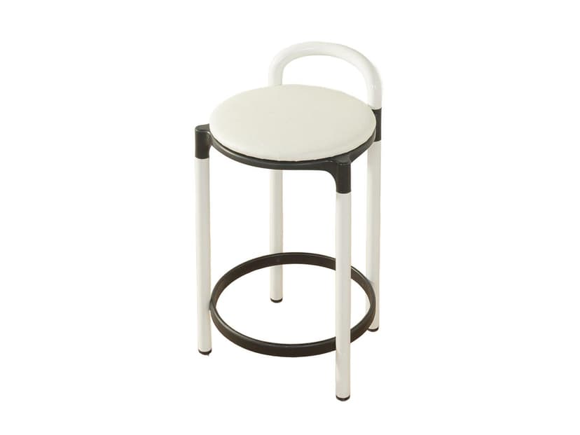 Stołek, czarny biały, plastik, proj. A. Castelli Ferrieri, Kartell, Włochy, lata 80.