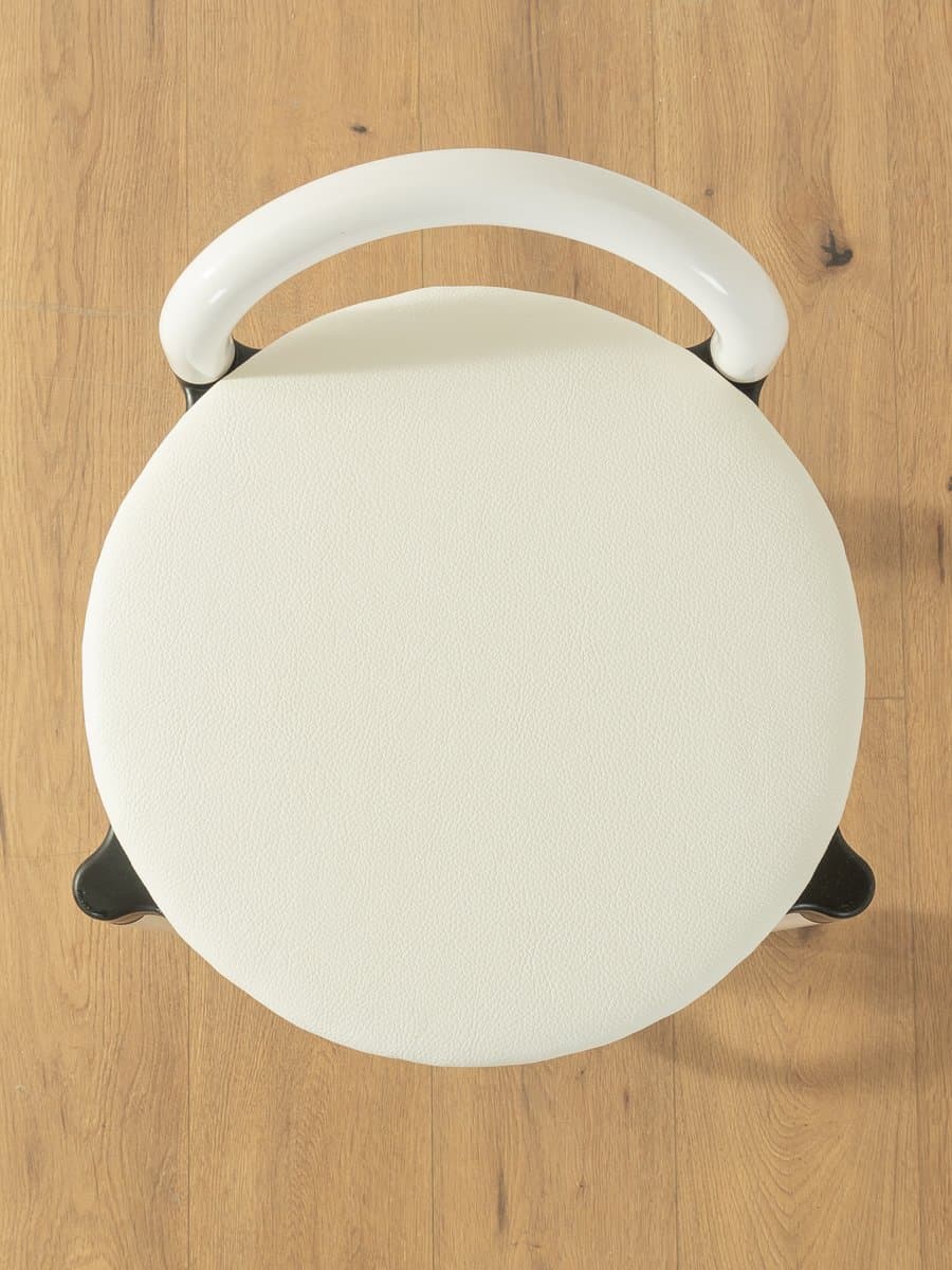 Stołek, czarny biały, plastik, proj. A. Castelli Ferrieri, Kartell, Włochy, lata 80. - 282731