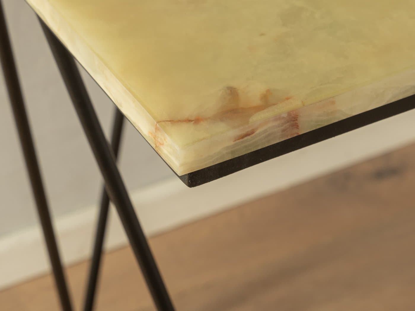 Desk Onyx Marble, beige onyx, black steel, Germany, 1960s. - 282559