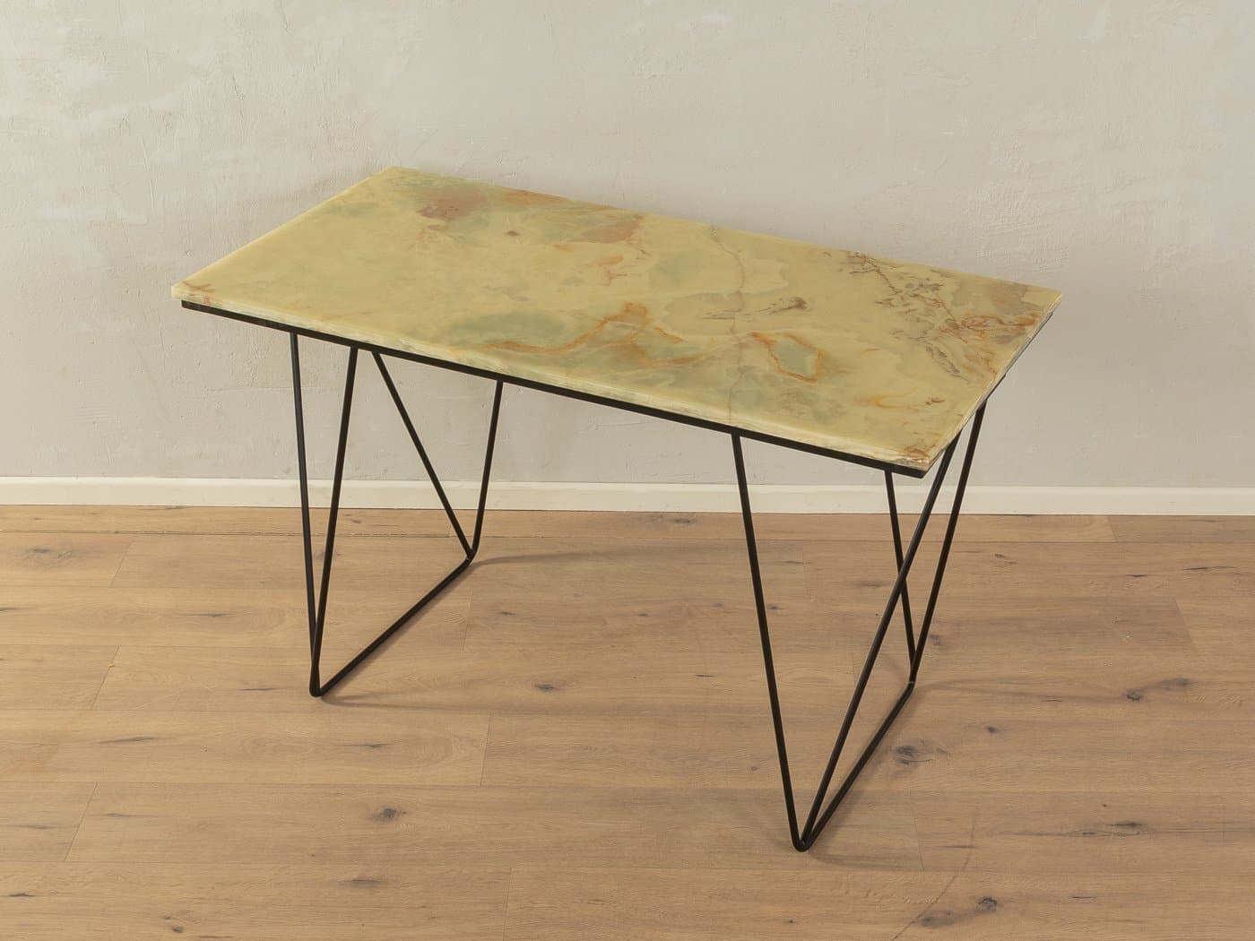 Desk Onyx Marble, beige onyx, black steel, Germany, 1960s. - 282562