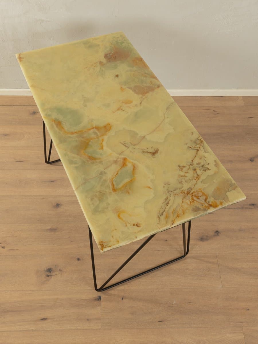 Desk Onyx Marble, beige onyx, black steel, Germany, 1960s. - 282558