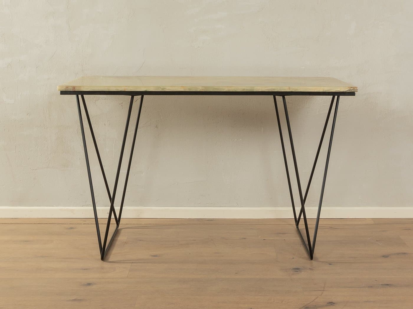 Desk Onyx Marble, beige onyx, black steel, Germany, 1960s. - 282557