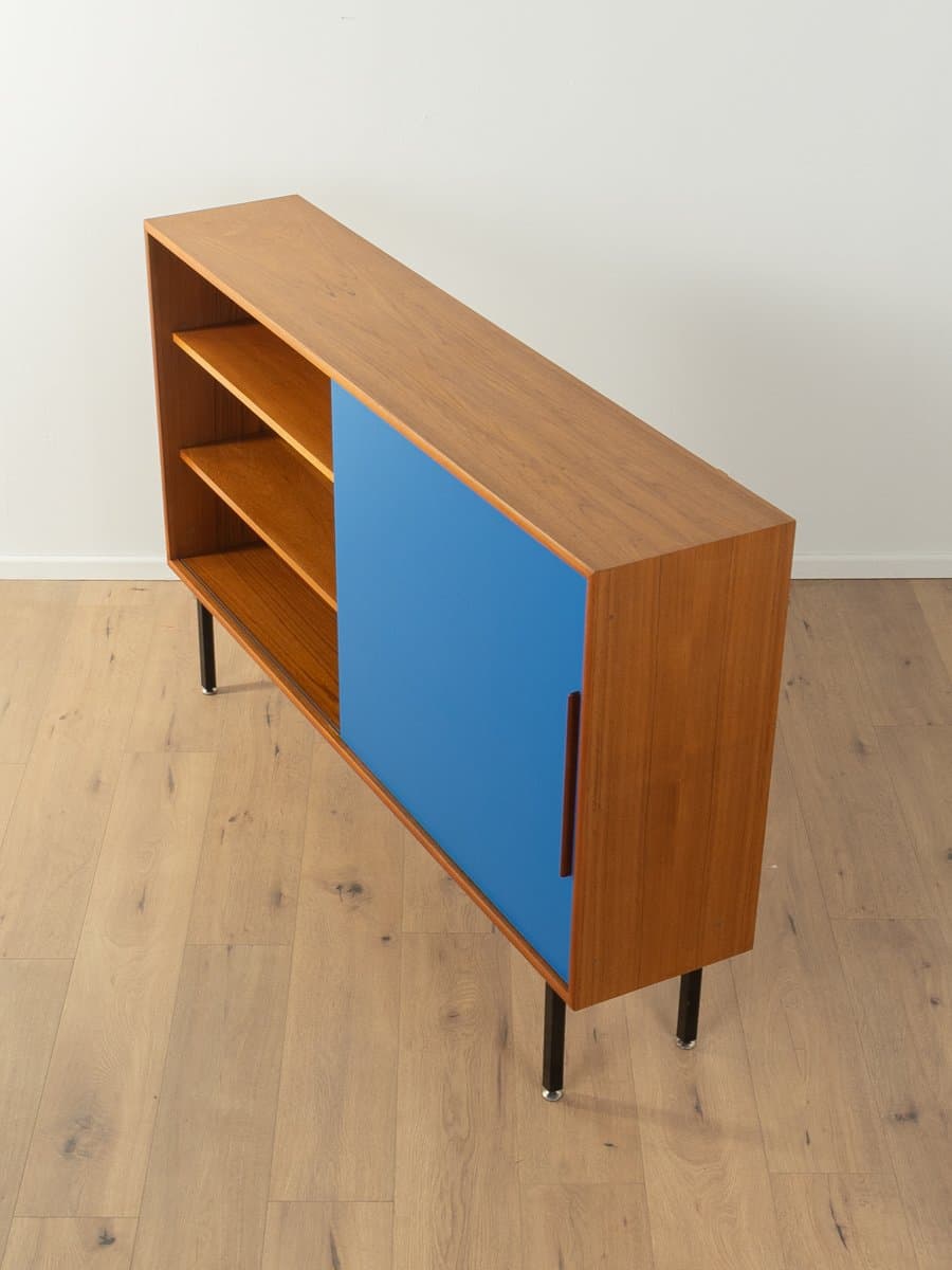 Sideboard, niebieski, teak brązowy, stal czarna, Niemcy, lata 60. - 282550