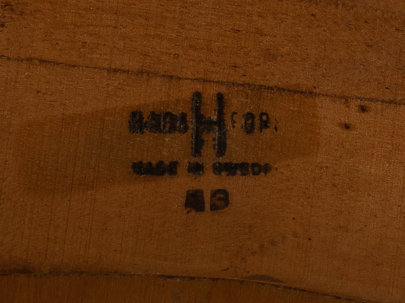 Zestaw czterech krzeseł Rung, teak brązowy, jesion czarny, proj. S. E. Fryklund, HagaFors, Szwecja, lata 60. - 282535