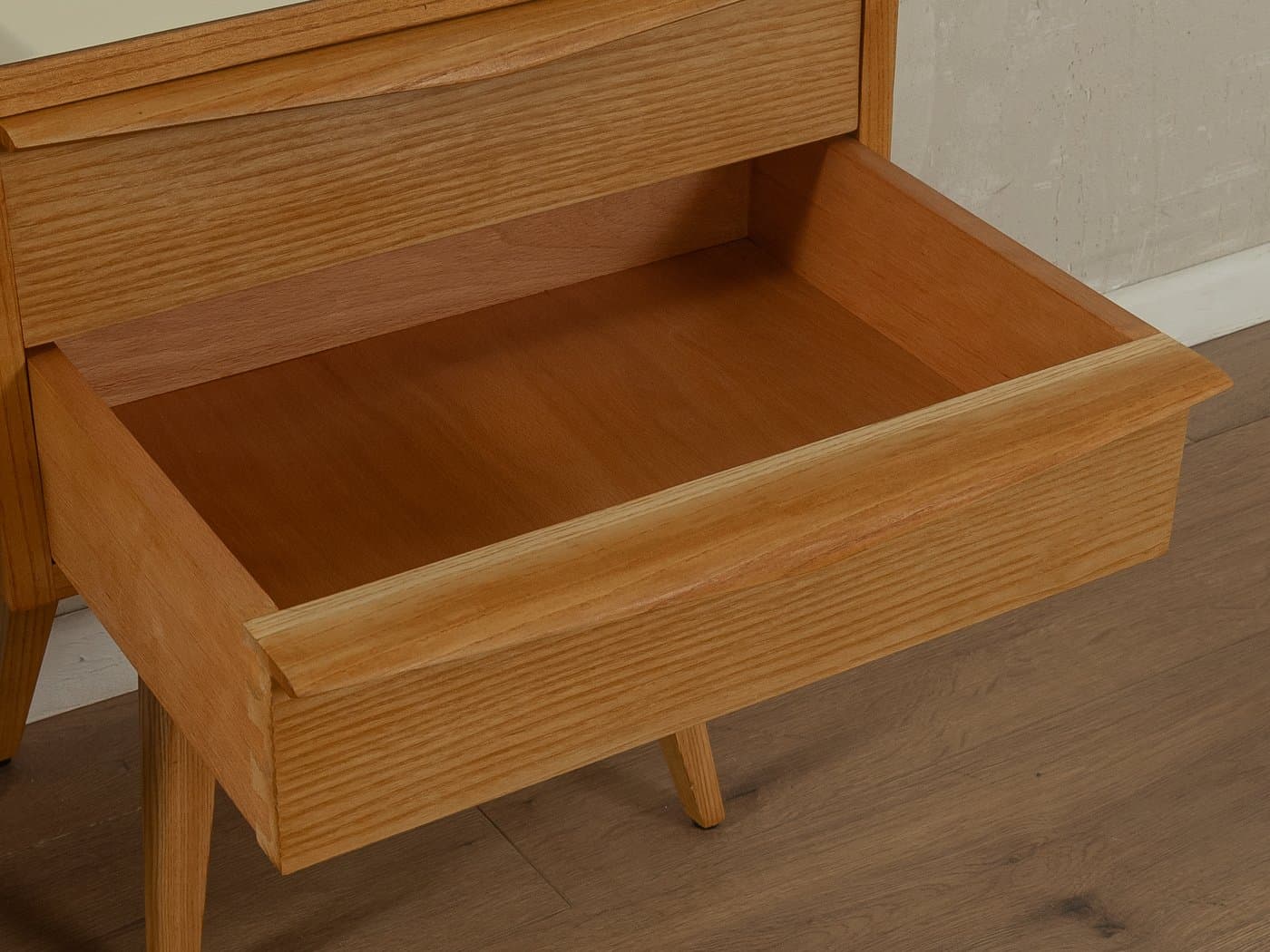 Para stolików nocnych, brązowy kremowy, jesion, Niemcy, lata 50. - 282507