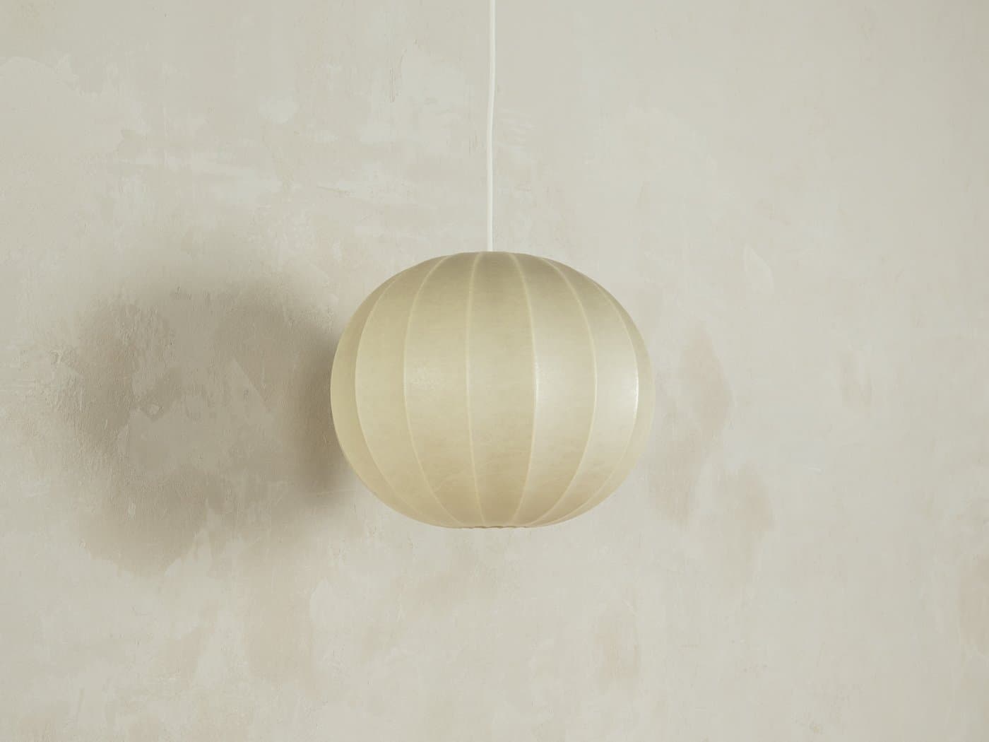 Lampa wisząca Cocoon, beżowy, żywica, proj. A. Castiglioni, Goldkant, Niemcy, lata 60. - 282478