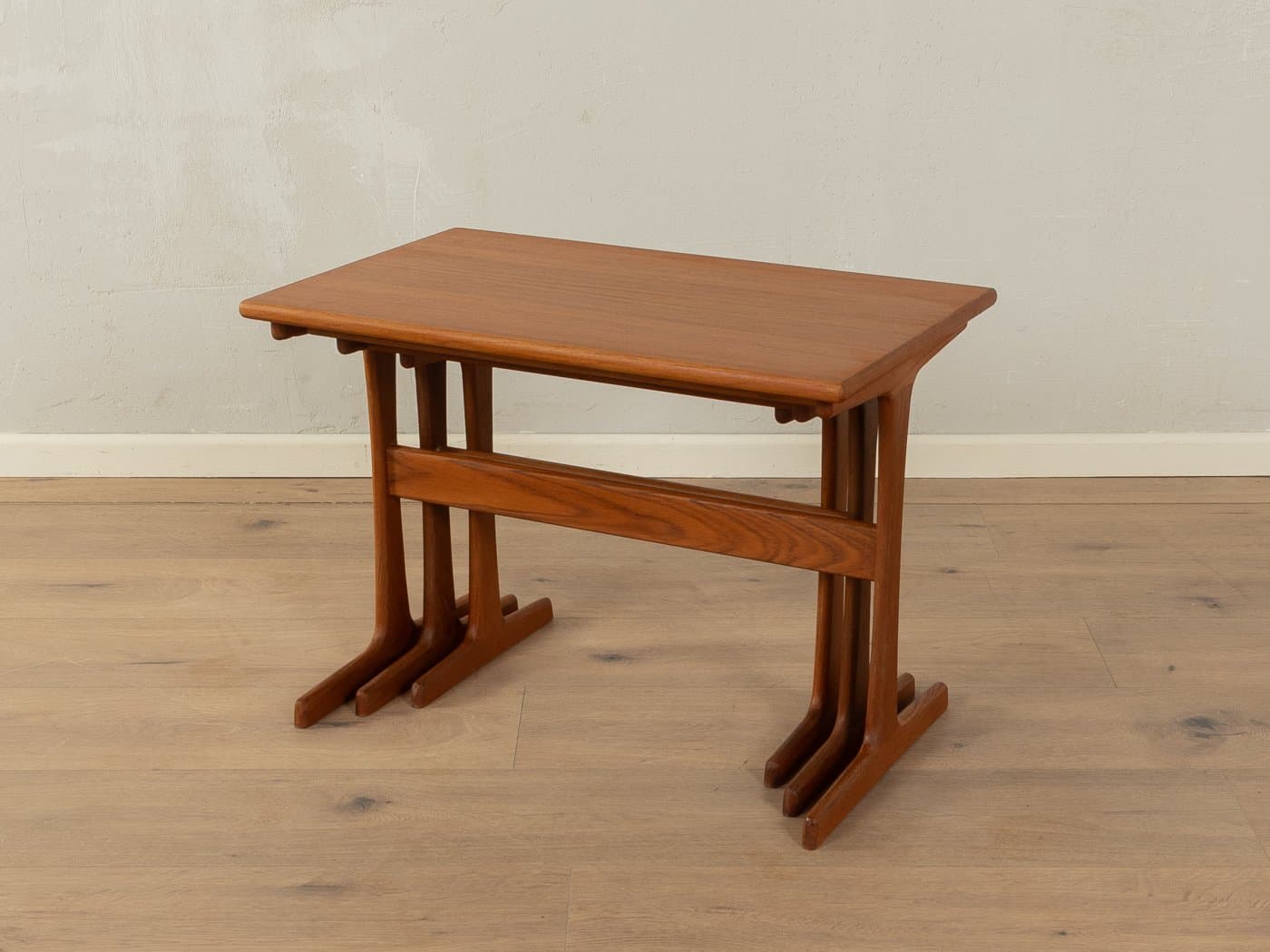 Set of three nesting tables, brown teak, by K. Kristiansen, Denmark, 1960s. - 282453