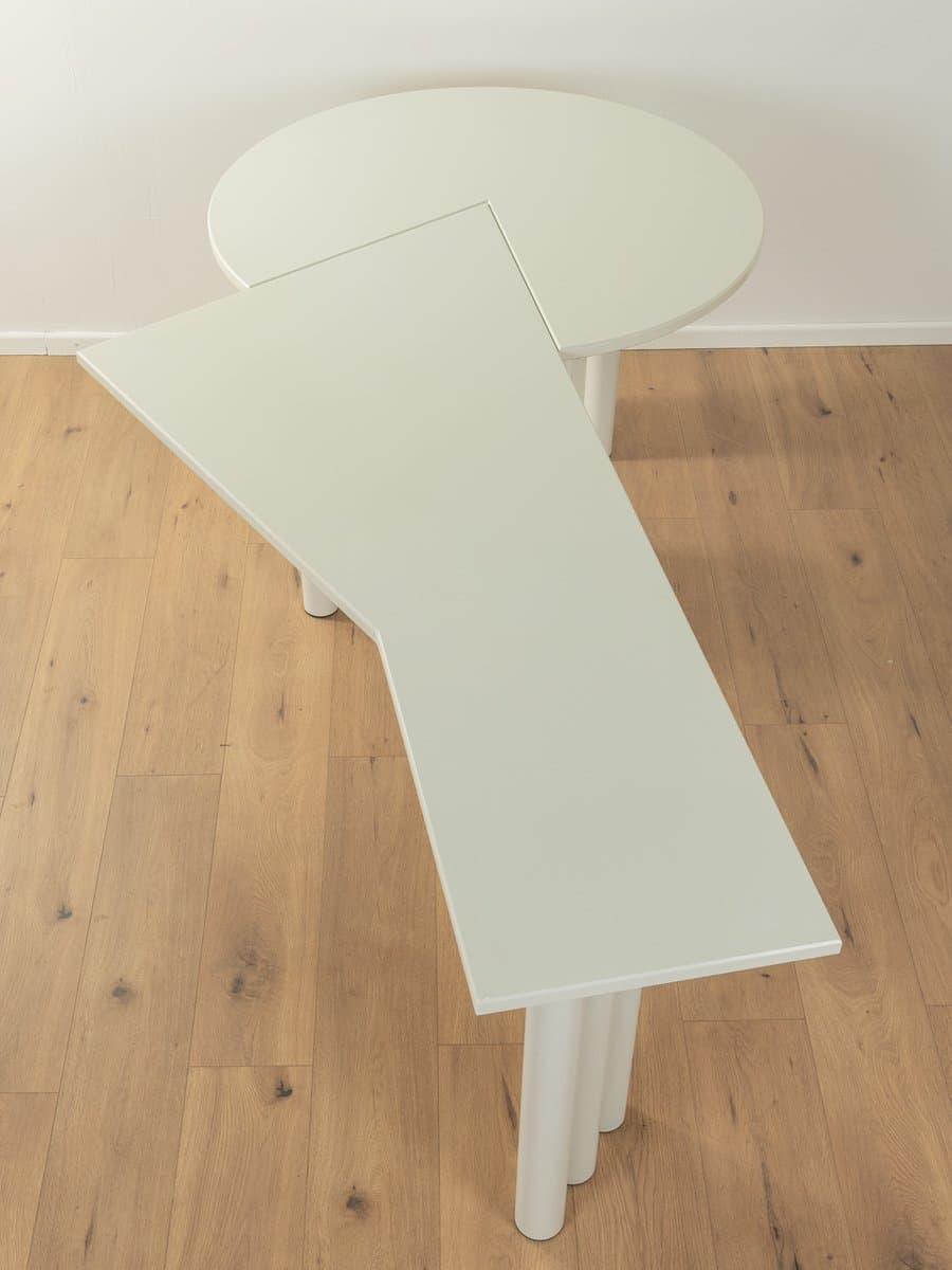 Biurko Duo, białe, drewno, stal, proj. P. Maly, Niemcy, lata 80. - 282445